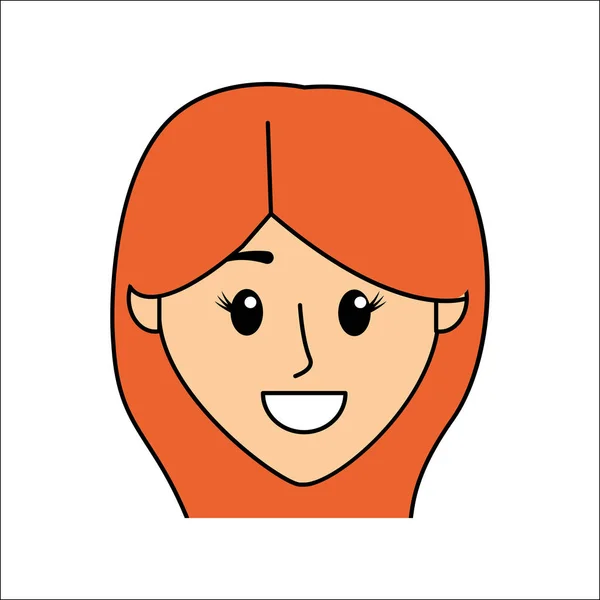 Personnes Icône Femme Visage Heureux Dessin Vectoriel Illustration — Image vectorielle