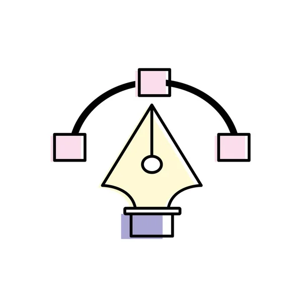 Stylo Avec Des Nœuds Dessin Illustration Vectorielle Image — Image vectorielle
