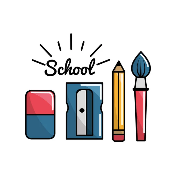 Ikona Kolor Szkoły Narzędzia Design Ilustracja Wektorowa — Wektor stockowy