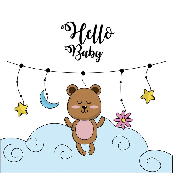 Baby Shower Accogliere Bambino Nell Illustrazione Vettoriale Familiare — Vettoriale Stock