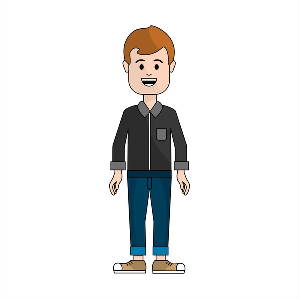 Personas Hombre Con Icono Avatar Tela Casual Vector Ilustración — Vector de stock