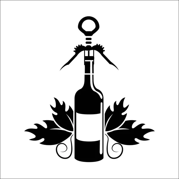 Flasche Wein Mit Herausnehmbarem Korksymbol Vektor Illustration Design — Stockvektor