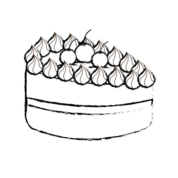 mutlu yıllar, vektör çizim için cherrys ile satır lezzetli pastel