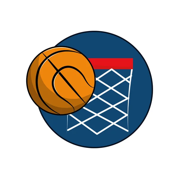 Baloncesto Canasta Con Icono Bola Diseño Ilustración Vectorial — Archivo Imágenes Vectoriales