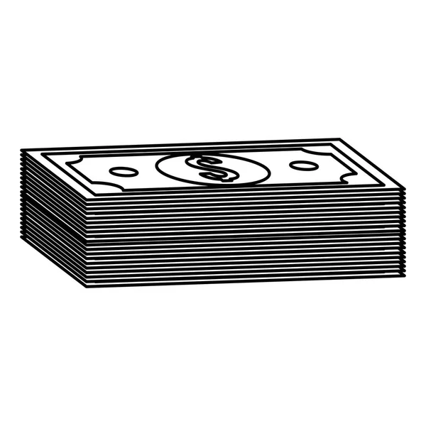 Silhouette Bill Dolar Money Vector Illustration Design — Stock Vector