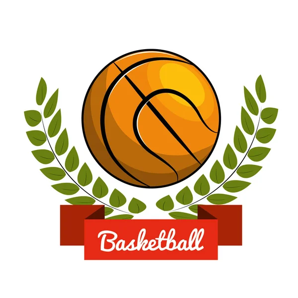 Emblema Jugar Icono Baloncesto Vector Diseño Ilustración — Vector de stock