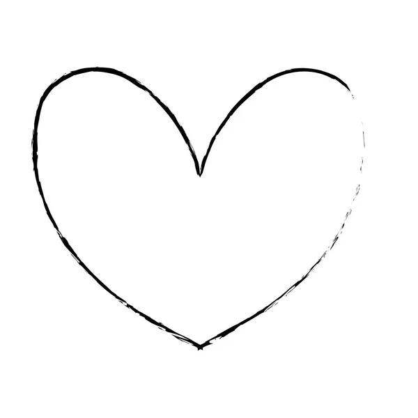 Рисунок Симпатичное Сердце Любить Дизайн Символов Векторная Иллюстрация — стоковый вектор