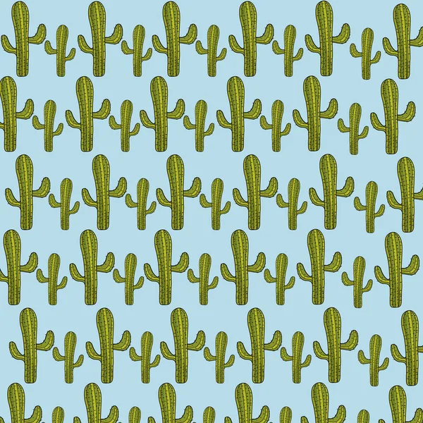 kaktüs çöl botanik bitki arka plan, vektör çizim
