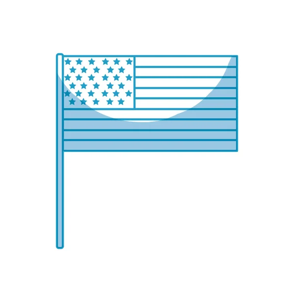 Silhueta Eua Bandeira Para Celebrar Feriado Patriótico Ilustração Vetorial — Vetor de Stock