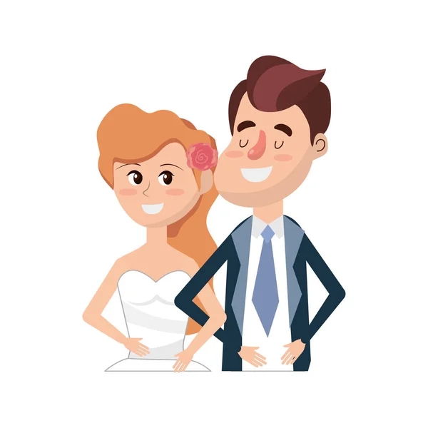 Happy Couple Together Romantic Celebration Vector Illustration — Stock Vector