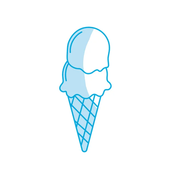 Silhouette Delicious Ice Cream Refresh Day Vector Illustration — Stock Vector