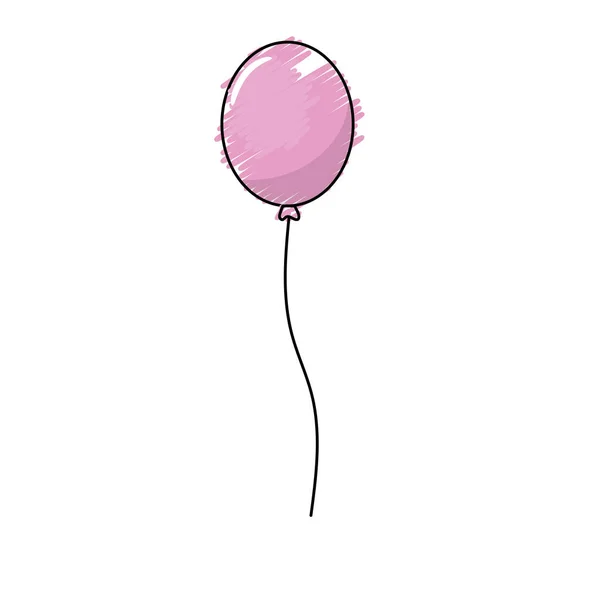 Engraçado Balão Decoração Design Voador Vetor Ilustração — Vetor de Stock
