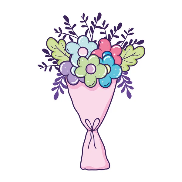 Bouquet Flowers Icon Vector Illustration — Stock Vector