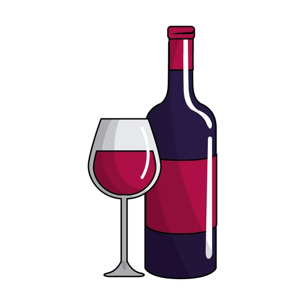 Icono Cristal Botella Vino Diseño Ilustración Vectorial — Vector de stock
