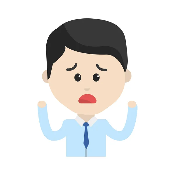 avatar businessman cartoon face sad expression, vector illustration