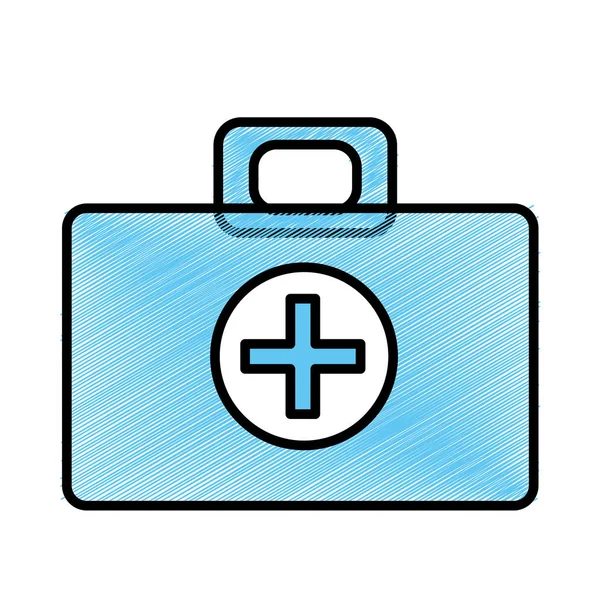 Kit Ayuda Médica Azul Atención Emergencia Ilustración Vectorial — Vector de stock