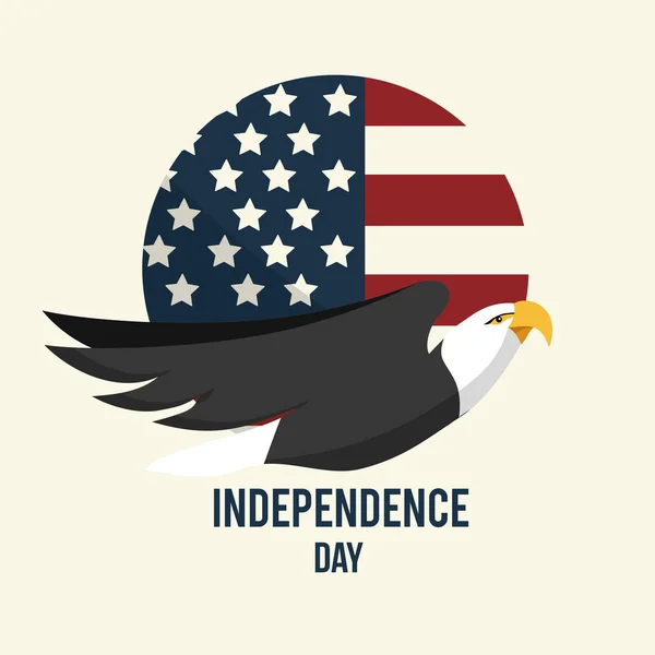 Independence Day Emblem Eagle Design Vector Illustration — Stockvector