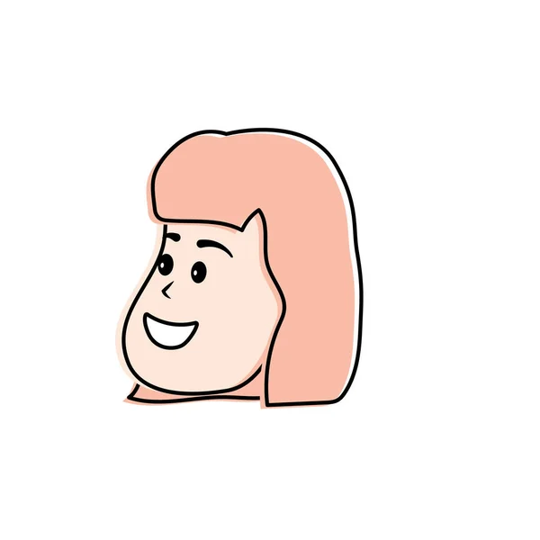 Аватар Жінка Обличчя Дизайном Зачіски Векторна Ілюзія — стоковий вектор
