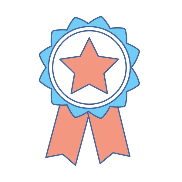 Emblem Star Ribbon Design Vector Illustration — Stock Vector