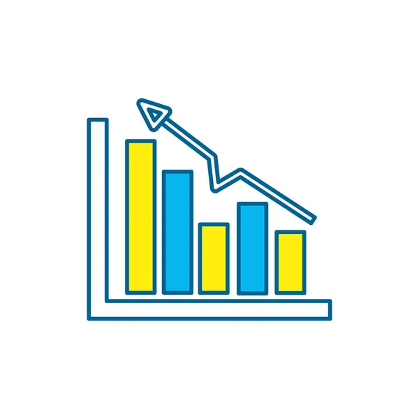 Dati Statistici Aziendali Diagramma Crescente Illustrazione Vettoriale — Vettoriale Stock