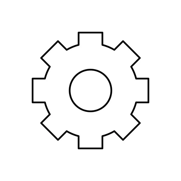 Ligne Engrenage Industrie Technologie Information Icône Vectoriel Illustration — Image vectorielle