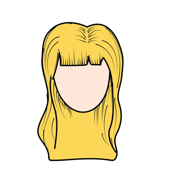 Linda Cara Mujer Con Peinado Ilustración Vectores — Vector de stock