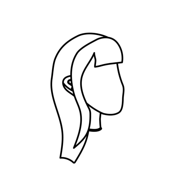 Línea Belleza Mujer Cara Con Peinado Vector Ilustración — Archivo Imágenes Vectoriales