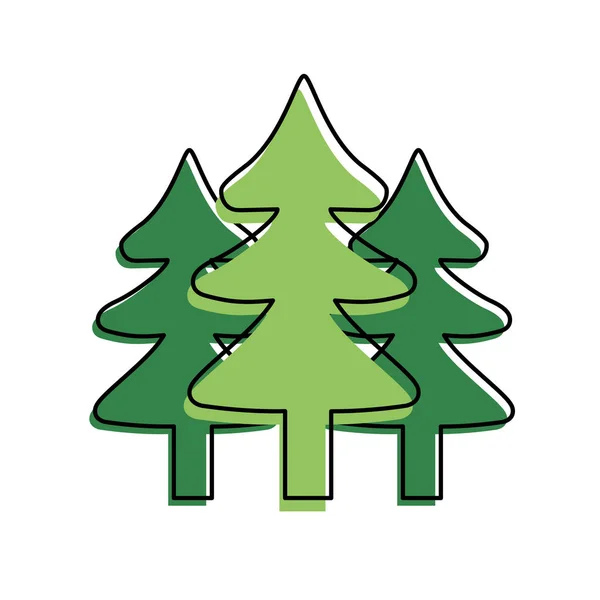 Natuurlijke Pijnbomen Tot Ecologie Reserveren Vectorillustratie — Stockvector