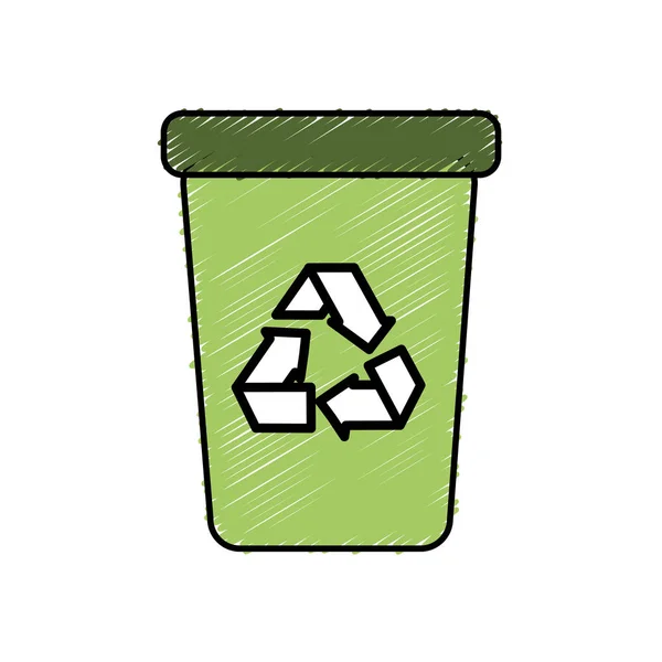 Recycling Kanister Müll Pflege Umwelt Vektorillustration — Stockvektor