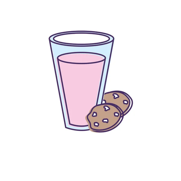 Delicioso Yogur Con Galletas Chocolate Vector Ilustración — Archivo Imágenes Vectoriales