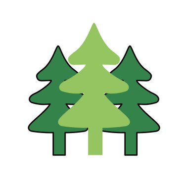 Doğal çam ağaçları ekoloji için vektör çizim rezerv