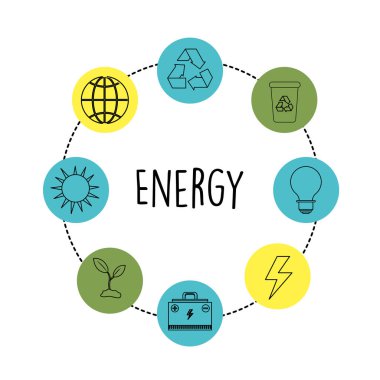 çevre düğmeleri simgeleri bakım gezegen, vektör illüstrasyon