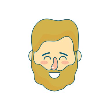 Avatar adam kafa saç modeli tasarımı ile illüstrasyon vektör