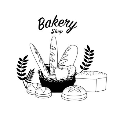 ekmek lezzetli taze farklı çeşitleri, vektör illüstrasyon