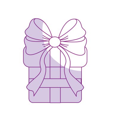 siluet hediye partisi, vektör çizim kutlamak için şerit dekorasyon ile mevcut