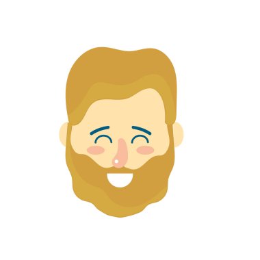 Avatar adam kafa saç modeli tasarımı ile illüstrasyon vektör