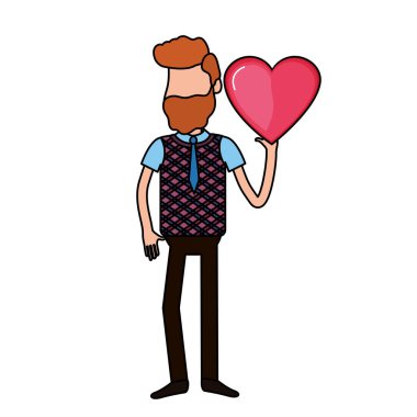 adam elini ve sevimli giyim, vektör çizim iyi kalpli