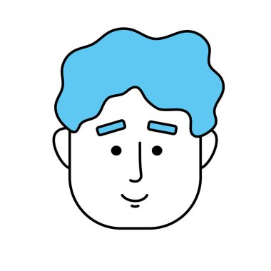 Adam yüz saç modeli tasarım vektör çizim ile