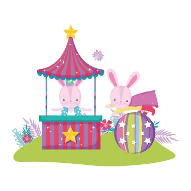 şirin Sahne Sirk. Vektör çizim