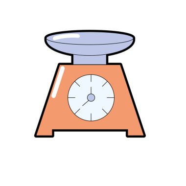 Baskül mutfak kap nesnesine mutfağı vektör çizim