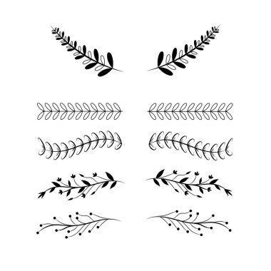 rustik doğal dalları kavramı vektör çizim ayarla