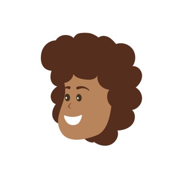 Avatar kadın yüz saç modeli tasarım vektör illusration ile