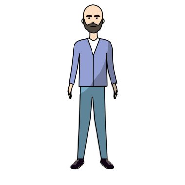 yakışıklı adam sakal ve şık giyim, illüstrasyon vektör