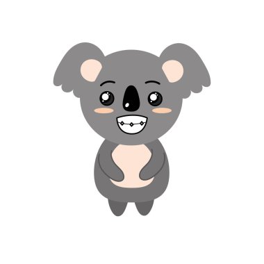 şirin koala vahşi hayvan yüz ifade vektör çizim ile