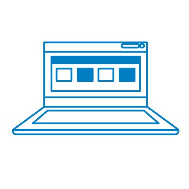 siluet dizüstü iş sanal belge bilgi vektör çizim ile