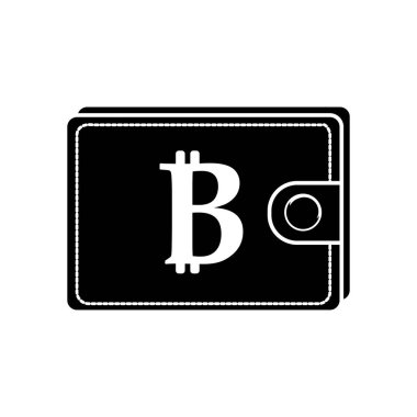 kontur bitcoin symbon paradan tasarruf illüstrasyon vektör cüzdan