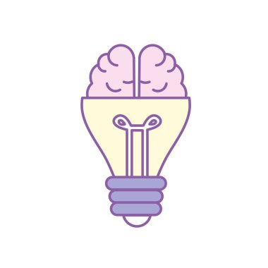 ampul beyin için yaratıcı bir fikir vektör çizim ile