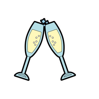 önemli gün vektör çizim kutlamak için şarap kadehi