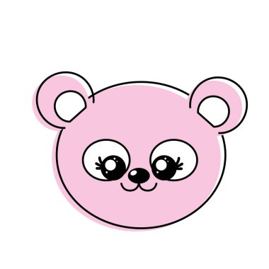 sevimli vahşi hayvan yüz ifade vektör çizim ile