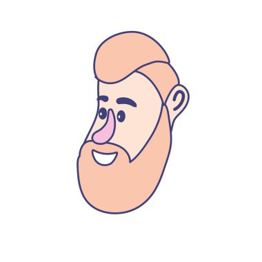 saç modeli tasarım vektör illüstrasyon ile avatar adam yüz